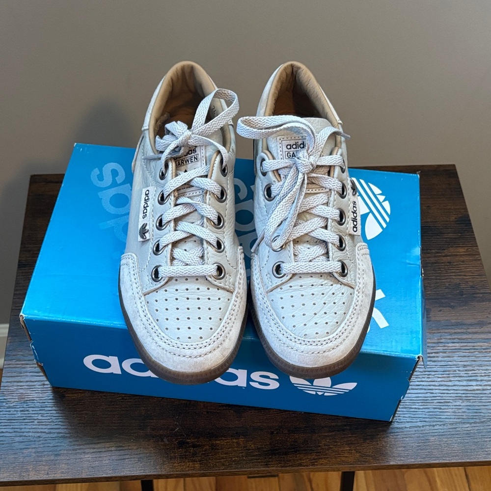 adidas Beige and White Low-Top Sneakers